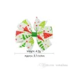 3 inch baby boog haarclips Kerst Grosgrain lint bogen met clip sneeuw meisje pinwheel haarspelden accessoires