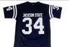 Niestandardowe kobiety młodzieżowe kobiety vintage # 34 Walter Payton Jackson State College Football Jersey Rozmiar S-4XL lub niestandardowa dowolna nazwa lub numer Jersey