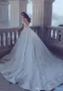 2019 Neues Vintage-Hochzeitskleid im arabischen Stil von Dubai, schulterfrei, lange Applikationen, Spitze, Kirche, formelles Braut-Brautkleid in Übergröße, nach Maß
