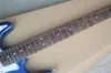 Vänsterhandad metallisk blå elektrisk gitarr med Rosewood Fretboardwhite pickguardcan anpassas som begäran8418238