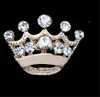 Zilver goud kristal kleine kroon pin broche schattige legering vrouwen kraag pinnen bruiloft bruids sieraden accessoires geschenk DC391