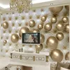 3D Wallpaper Modern Art Abstract Mural Golden Ball Soft Back Photo Wallpaper Living Room Home Decor Fashion Interior 3D Backdrop