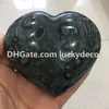 2 sztuk Duży Kambaba Jasper Heart Hand Ręcznie Rzeźbione Naturalne Krokodyl Kryształ Kamień Love Heart Pokój Stromatolite Stromatolite Kamień skamieniałym Alga Palm