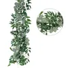 Dekorativa blommor kransar Abfu-6 5-fots konstgjorda eukalyptus krans och 6-fots pil vinstockar bladsträng dörr grön in316h