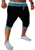 Men's Summer Stripe Shorts Mens Beach Shorts Casual Drawstring Knee Length Pants for Male 8 Colors