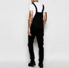 Men Jeans Jumpsuits Distressed Denim Bib Overalls For Man Suspender Pants Fashion Streetwear Black Jean Pants