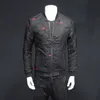 Tops para hombres europeos y americanos chaquetas estampadas Uniformes de béisbol bordados personalizados, atractivos y delgados, a la moda, cuello alto, chaquetas casuales que combinan con todo