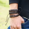 Cheap Simple Star Bracelets Adjustable Genuine Leather Women Woven Wrap Bangles Fashion Mens Multilayer Braided Beaded DIY Jewelry Accessory