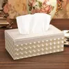 Wholesale- Lighting Wood Leather Rectangular Tissue Storage boxes cover Toilet Paper Box Napkin Towel Holder Cases home decoration for car