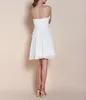 Короткие возлюбленные A-Line Chiffon колена платье выпускного вечера платье платье вечернее платье невесты с ручной работы