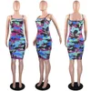 Dames Desinger Casual Jurken Sexy Club Holiday Party Jurken Mouwloze Schede Kolom Mini Jurken Beachwear Camouflage Zomer Kleding 922