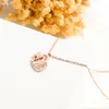 Minúsculo Rose Gold borboleta pingente de coração colar em aço inoxidável inicial personalizado colar de presente para ela