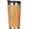 Gratis verzending 15oz rvs bamboe waterfles vacuüm geïsoleerde koffie reizen mok lekvrije theekopjes hout buitenshuis mokken bamboe tumbl