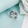 Ensemble de bijoux de cadeau de mariage en argent sterling 925 avec ruban étincelant et arc pour bagues de fiançailles en diamant pandora CZ avec boîte d'origine