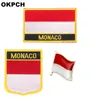 Bandeira de Marrocos remendo emblema 3 pcs um conjunto de patches para roupas diy decoração pt0131-3