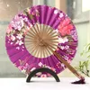 High Quality Japanese Sakura Flower Delicate Packaging Chinese Flower Bamboo Folding Hand Fan for Wedding Christmas Party