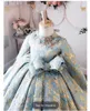 Abito palla vintage Nuove ragazze di fiori abiti a maniche lunghe perle appliqued Girl gunt Big Bow Kids Dress abito da ballo da ballo