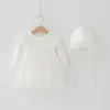 Nieuwe Born Baby Dress Kleding Prinses Jurken Hoed Zuigeling Mooie Doopjurken Baby Girl Doop Jurken Herfst