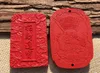 Gratis frakt Cinnabar Fire Unicorn Tag Pendant Kina Kejsare Röd Kylin Jade Halsband Hänge Män och Kvinnor