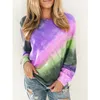 Gradiente Arcobaleno Maglietta donna camicia a maniche lunghe Pullover parti superiori del T allentato t-shirt tie-dye camicie di primavera Top S-5XL Oversize LJJA3942