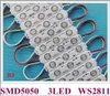 WS 2811 injection LED module light for sign letters screens SMD 5050 RGB DC12V 3 led 0.72W WS2811 75mm X 15mm