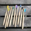 Travel case bamboo toothbrush natural biodegradable gourd type handle nylon sharpening charcoal hair hotel high quality