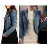 2019 printemps femmes Denim veste bleu basique manteaux décontracté mince à manches longues grande taille mode court jean veste pour fille