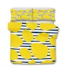 Bettdecke Bettwäsche Set Gelbstreifen Gedruckt Bettdecke Schlafzimmer Kleidung mit Kissenbezug für Kinder1