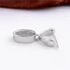 Sterling 925 Silver CZ Pinch Bail Ice Pick Pendant Clasp Slider för DIY smycken hänge 10 stycken