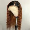 1B / 27 Parte profunda 13 * 6 Ombre Brasileira Curly Lace Front Human Human Wigs Preplucked Natural Cabeleireiro Remy Hair Lace Perucas para as mulheres