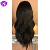 Freeshipping body wave nero/marrone/rosso/parrucca piena bionda simulazione brasiliana parrucca piena lunga dei capelli umani con frangia per le donne nere