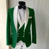 Marineblauw Bruidegom Tuxedos Witte revers Groomsman bruiloft 3-delige pak mode mannen business prom party jas blazer (jas + broek + tie + vest) 2480