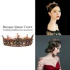 Retro Palace Baroque Queen Crown Glass Round Crown Hairband Full Circle Crown Copricapo da sposa Accessori per capelli