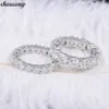 Choucong Eternity Obietnica Ring 6mm / 4mm Diamond CZ 925 Sterling Silver Engagement Wedding Band Pierścienie dla kobiet Bridal