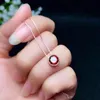 CoLife Jewelry simple 925 silver garnet pendant for young girl 7mm natural garnet silver pendant sterling silver garnet jewelry