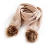 Winter Children Neck Scarf Boys Girls Baby Scarf fur ball knitted wool Scarves Kids Girls Warm Scarves LJJA3103