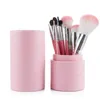 Professionell 10PCS Makeup Brushes Set Kosmetisk borste för pulverfundament Blusher Ansikte Ögonskugga Ögonbryn Läpp Eyelinerborste med cylinder