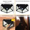 LED Solar Light Zewnętrzna lampa solarna z czujnikiem ruchu Diody LED Lights Wodoodporne światło słoneczne zasilane do dekoracji ogrodu