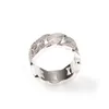 Designer de luxo Jóias Hip Hop para fora congelado cubano Chain Link Anéis banhado a ouro prata anel de diamante casamento