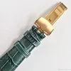 Relojes de lujo para hombre, esfera verde, 36 mm, oro de 18 quilates, bisel triangular, relojes con movimiento automático