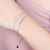 المجوهرات Fashion- أساور الفضة الاسترليني S925 دائرة مستديرة braelets لون الذهب الوردي للنساء الأزياء الساخن