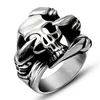 Antieke hiphop ghost klauw schedel wolf drakenkop duivel ring dominante punk magic rock ringen retro roestvrijstalen herensieraden