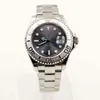 Mens Designer Rolx Movement 116622 40mm Watch rostfritt stål Armband Datum Klockor Roterabel Bezel Watch Grey Dial Sapphire GLA1557 X