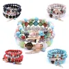 New Bohemian Fashion Stretch Bead Multilayer Bracelets With Angel Wing Crown Anchor Gift for Women