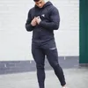 Hoodies sport kostym löpande män kläder set gym sport bär tracksuit fitness kropp byggnad män hoodies + byxor kostym jogger set