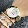 Reloj de pulsera de cuarzo de marca para mujer y niña con esfera de estilo colorido, relojes con banda de metal y acero GS 15209Z