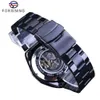 Forsining Steampunk Style Men039S Skeleton Watches Black Automatic Men039S 시계 최고 브랜드 고급스러운 빛나는 손 Horloges MA3182758