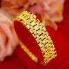 16mm largo cadeia de pulso sólido 18k ouro amarelo enchido clássico mulheres bracelete unisex jóias presente