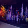 Современные лампы Мурано Спирс для садового художественного украшения открытые эль -эль -ручные блюда Голубая стеклянная скульптура8119718