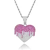 Collane con ciondolo alla moda per uomo donna designer di lusso uomo bling diamante oro argento rosa cuore ciondoli collana gioielli regalo d'amore